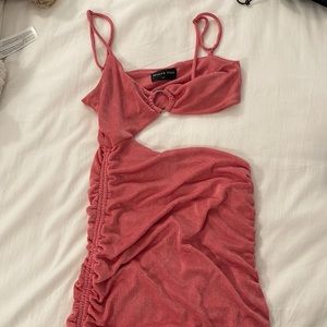 White fox pink dress